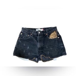 LEVIS REGULAR FIT 505  Black washed Customized Shorts
